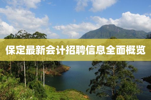保定最新會計招聘信息全面概覽