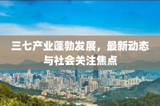 三七產(chǎn)業(yè)蓬勃發(fā)展，最新動態(tài)與社會關(guān)注焦點