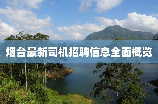 煙臺(tái)最新司機(jī)招聘信息全面概覽