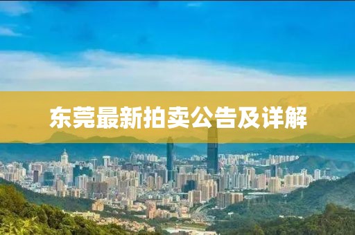 東莞最新拍賣公告及詳解