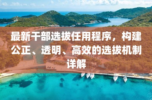 最新干部選拔任用程序，構(gòu)建公正、透明、高效的選拔機制詳解