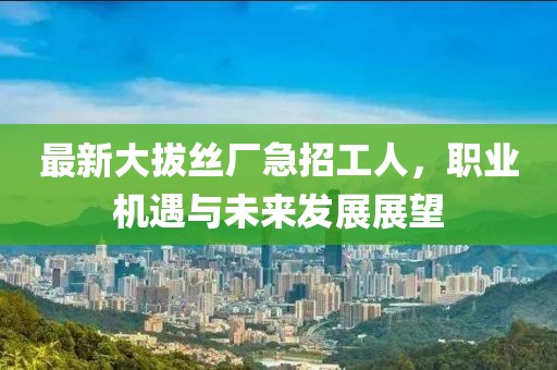 最新大拔絲廠急招工人，職業(yè)機(jī)遇與未來發(fā)展展望