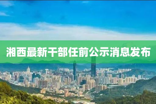 湘西最新干部任前公示消息發(fā)布