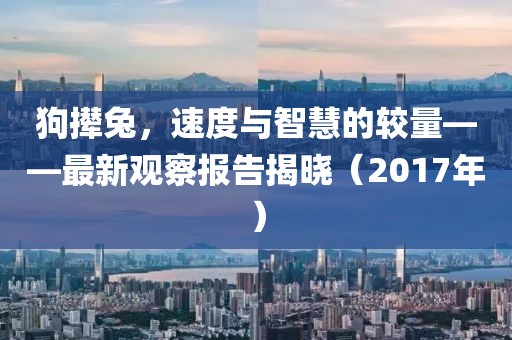 狗攆兔，速度與智慧的較量——最新觀察報(bào)告揭曉（2017年）