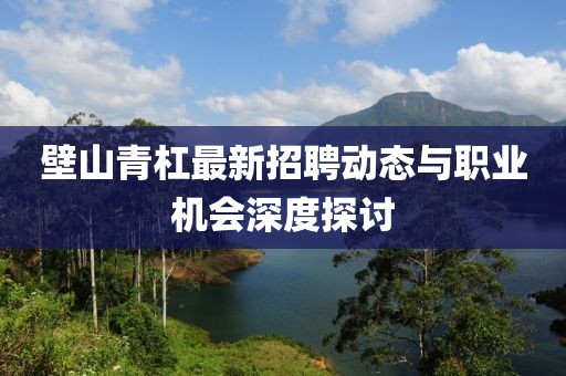 壁山青杠最新招聘動態(tài)與職業(yè)機(jī)會深度探討