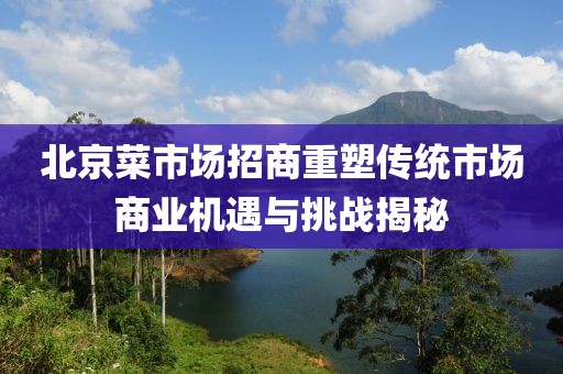 北京菜市場招商重塑傳統(tǒng)市場商業(yè)機遇與挑戰(zhàn)揭秘
