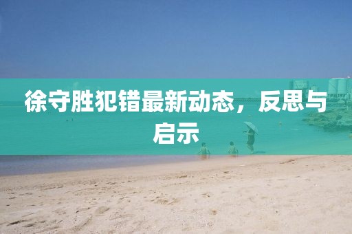 徐守勝犯錯(cuò)最新動(dòng)態(tài)，反思與啟示