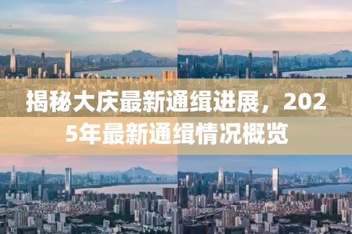 揭秘大慶最新通緝進(jìn)展，2025年最新通緝情況概覽