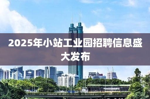 2025年小站工業(yè)園招聘信息盛大發(fā)布