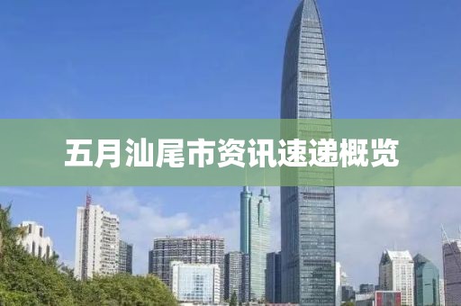 五月汕尾市資訊速遞概覽