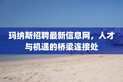 瑪納斯招聘最新信息網(wǎng)，人才與機遇的橋梁連接處