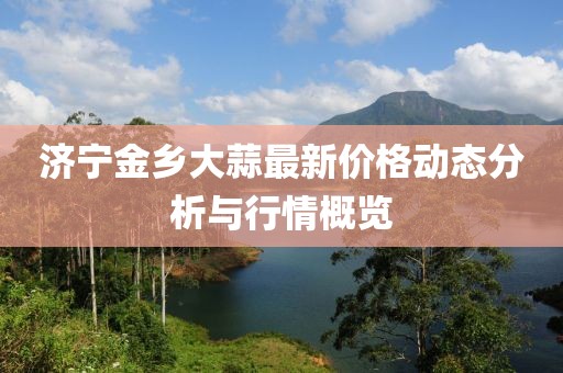 濟(jì)寧金鄉(xiāng)大蒜最新價(jià)格動(dòng)態(tài)分析與行情概覽