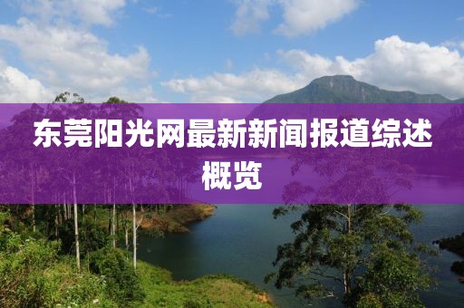 東莞陽光網(wǎng)最新新聞報道綜述概覽